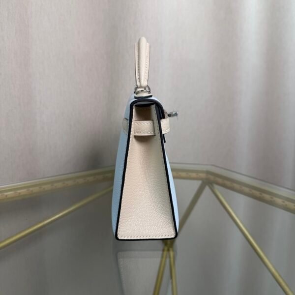 Kelly Sellier 20 Style Bleu Brume ,Nata Bicolor Chèvre Mysore Palladium Hardware