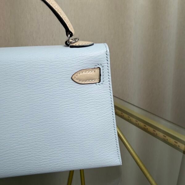 Kelly Sellier 20 Style Bleu Brume ,Nata Bicolor Chèvre Mysore Palladium Hardware