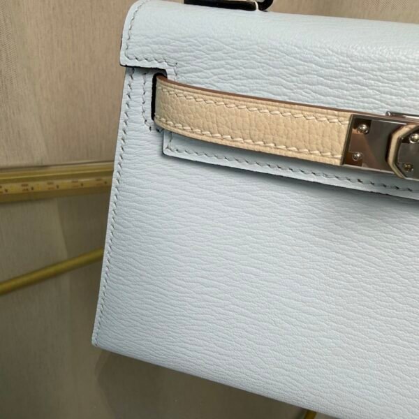 Kelly Sellier 20 Style Bleu Brume ,Nata Bicolor Chèvre Mysore Palladium Hardware