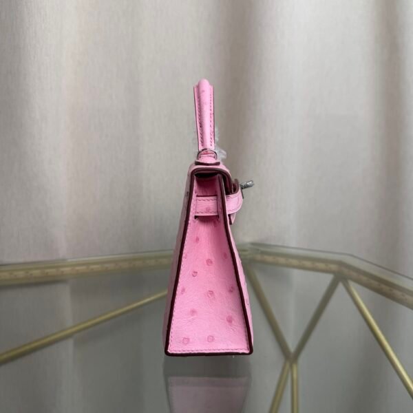 Kelly Sellier 20 Style Rose Sakura Ostrich Palladium Hardware