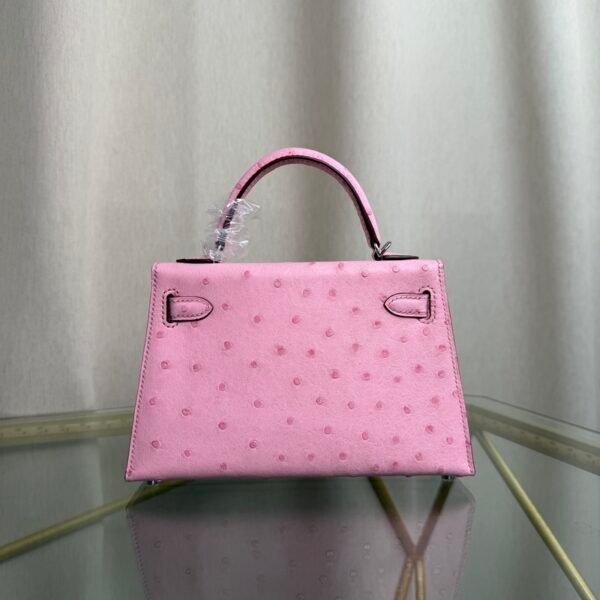 Kelly Sellier 20 Style Rose Sakura Ostrich Palladium Hardware