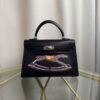 Kelly Sellier 20 Style "Cheval De Bois" Black and Multi Tadelakt Palladium Hardware