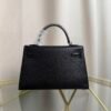 Kelly Sellier 20 Style Black Chèvre and Shiny Ombré Lizard Touch Palladium Hardware