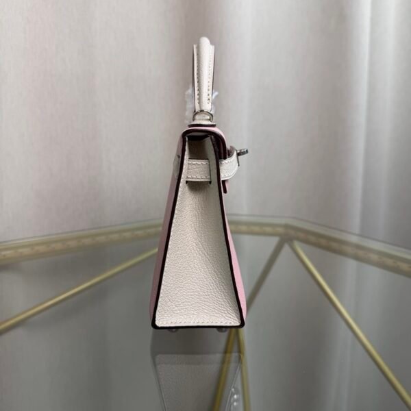 #minikelly Kelly Sellier 20 Style Rose Sakura and Craie Chèvre Mysore Palladium Hardware