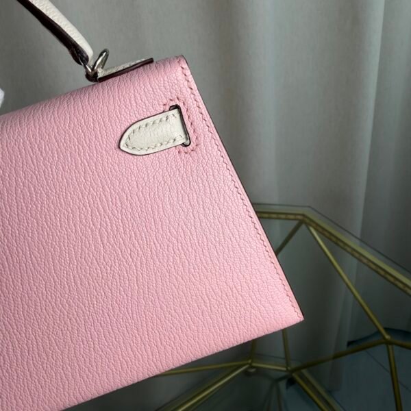 Kelly Sellier 20 Style Rose Sakura and Craie Chèvre Mysore Palladium Hardware