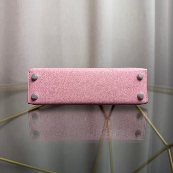 Kelly Sellier 20 Style Rose Sakura and Craie Chèvre Mysore Palladium Hardware