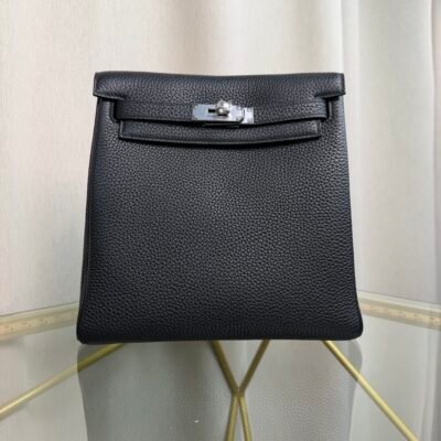 Kelly Ado II Backpack Style Black Clemence Palladium Hardware Kelly Ado II Backpack Style Black Clemence Palladium Hardware