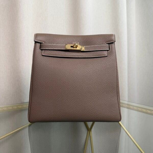 Kelly Ado II Backpack Style Étoupe Clemence Gold Hardware
