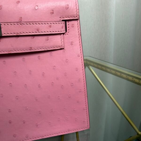 Kelly Danse Style Rose Sakura Ostrich Palladium Hardware