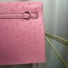 Kelly Danse Style Rose Sakura Ostrich Palladium Hardware