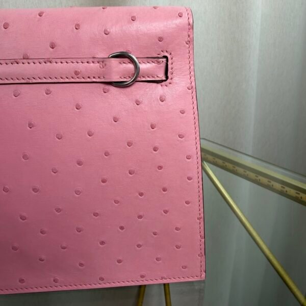 Kelly Danse Style Rose Sakura Ostrich Palladium Hardware