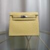 Kelly Danse Style Jaune Poussin Ostrich Palladium Hardware