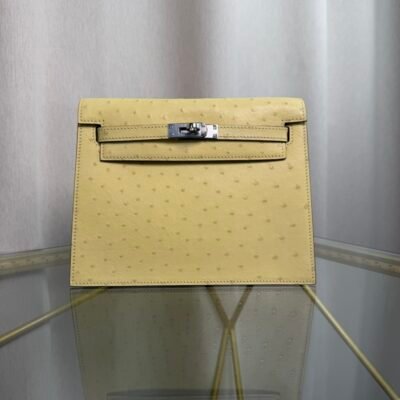 Kelly Danse Style Jaune Poussin Ostrich Palladium Hardware Kelly Danse Style Jaune Poussin Ostrich Palladium Hardware