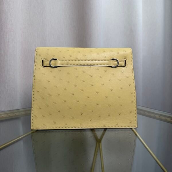 Kelly Danse Style Jaune Poussin Ostrich Palladium Hardware