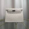 Kelly Danse Style Glacier White Ostrich Palladium Hardware