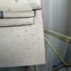 Kelly Danse Style Glacier White Ostrich Palladium Hardware