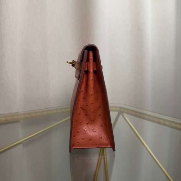Kelly Danse Style Gold Ostrich Gold Hardware