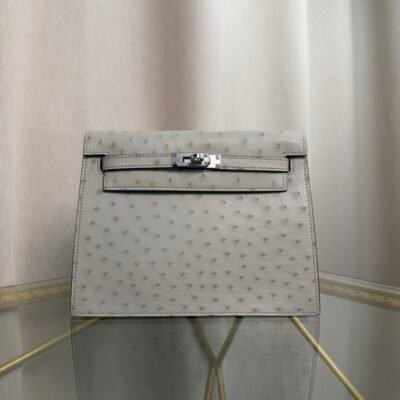 Kelly Danse Style Bleu Glacier Ostrich Palladium Hardware Kelly Danse Style Bleu Glacier Ostrich Palladium Hardware