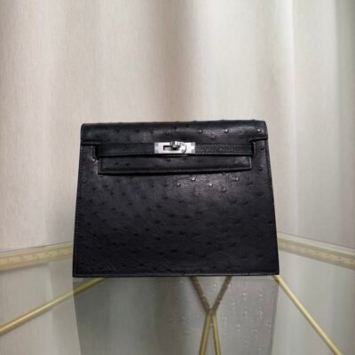 Kelly Danse Style Black Ostrich Palladium Hardware Kelly Danse Style Black Ostrich Palladium Hardware