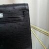 Kelly Danse Style Black Ostrich Palladium Hardware