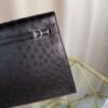 Kelly Danse Style Black Ostrich Palladium Hardware
